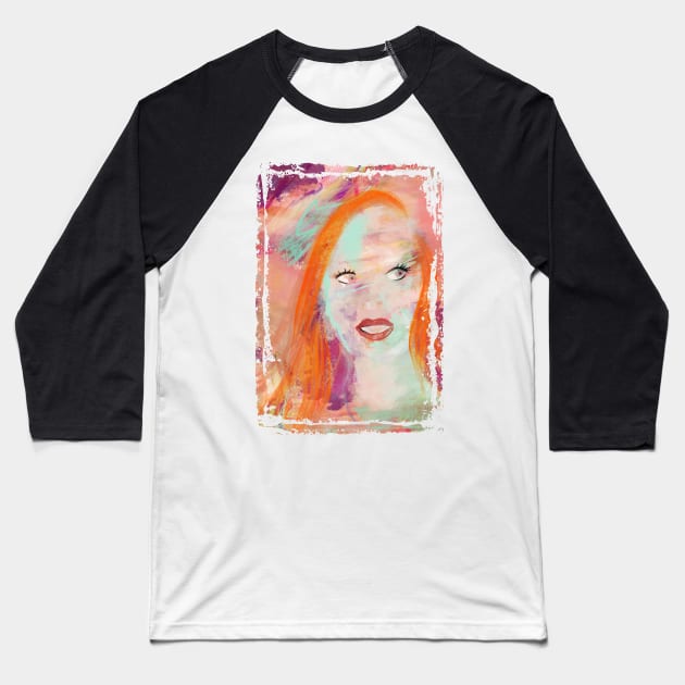 red head Baseball T-Shirt by somatosis